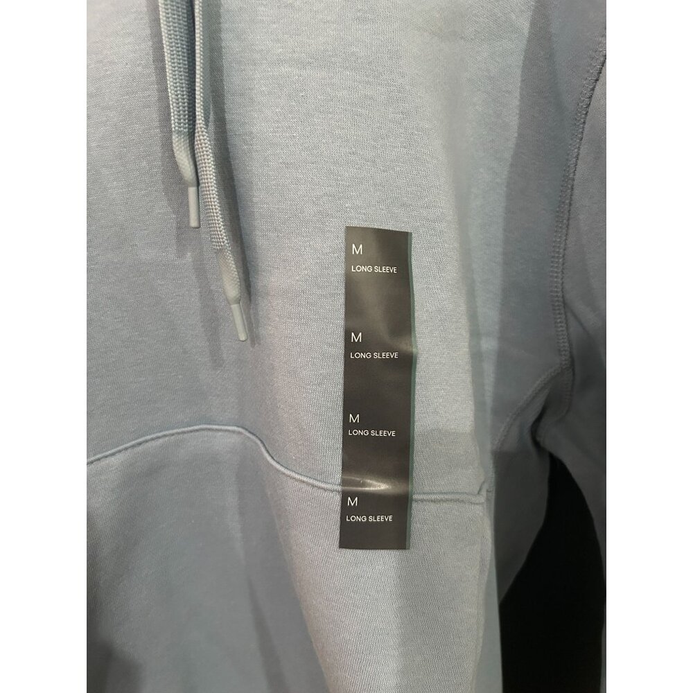 NEW Men's Medium Cotton Fleece Hooded Sweatshirt Blue/Gray - Picture 2 of 5